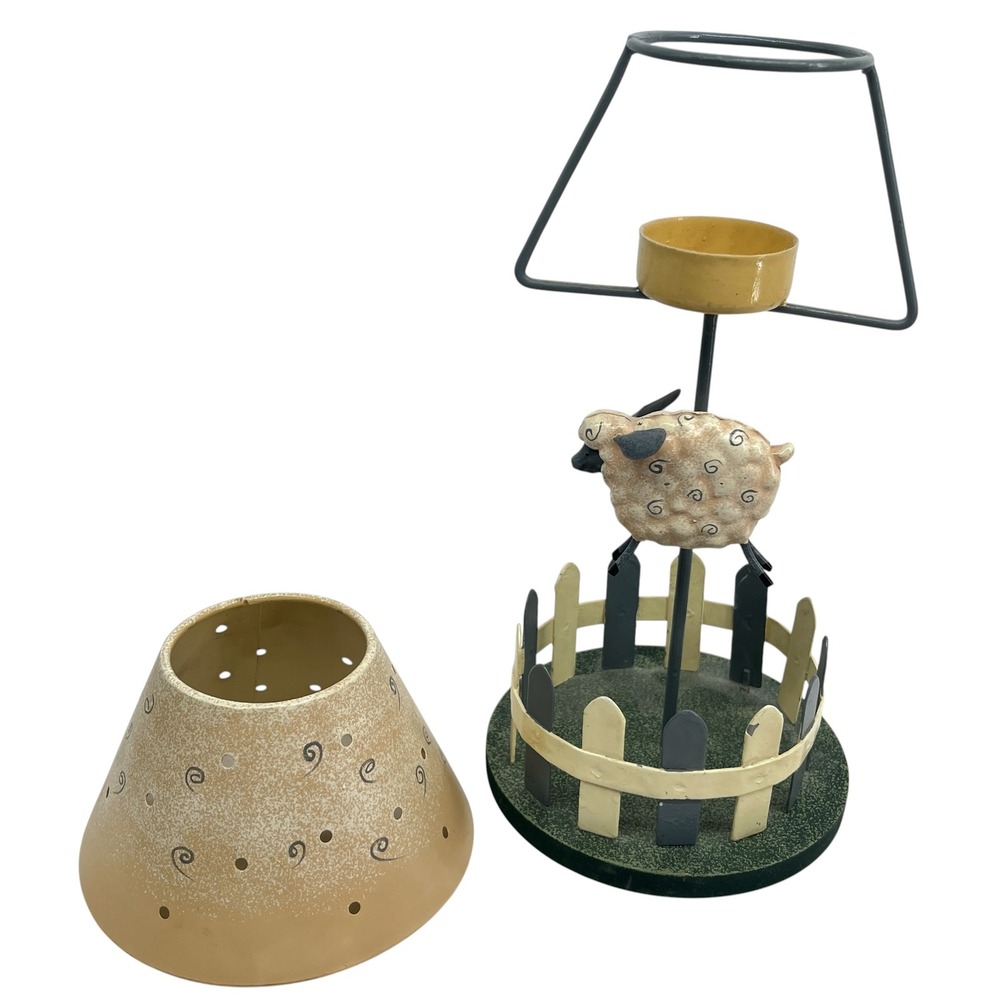 Ganz Jumping Sheep Metal Tea Light Candle Holder Farmhouse Decor